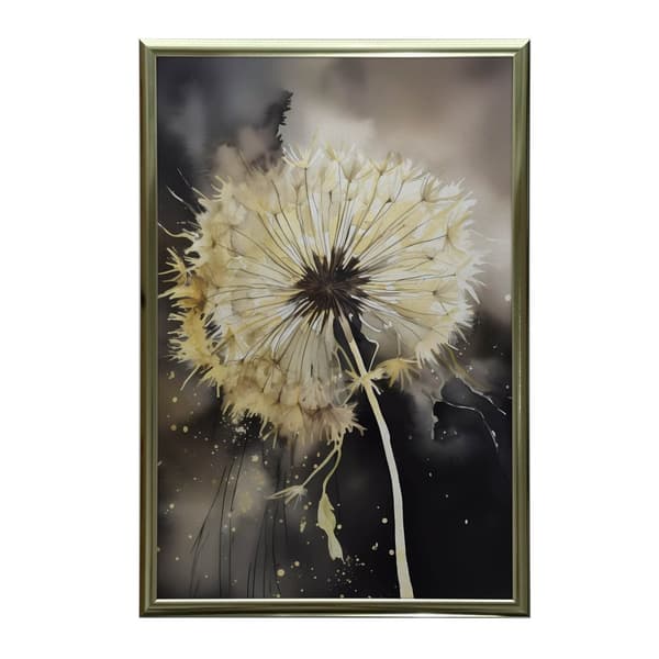 Golden Dandelion Golden Dandelion, 30x40 cm, sort aluminiumsramme, 230 gsm mat papir