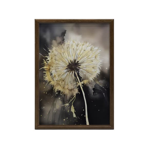Golden Dandelion Golden Dandelion, 50x70 cm, guld aluminiumsramme, 230 gsm mat papir