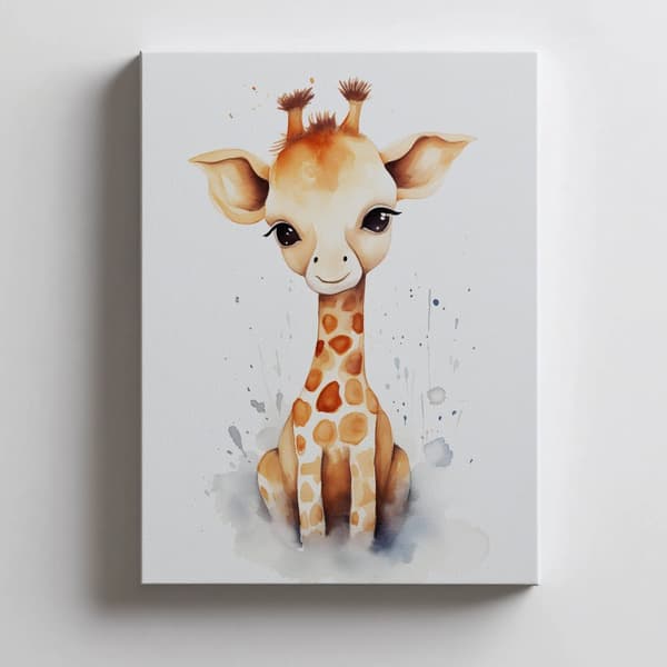 Joyful Giraffe from the Jungle Joyful Giraffe from the Jungle, 30x40 cm, lys egetræsramme, 230 gsm mat papir