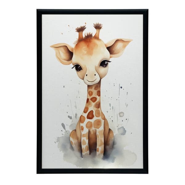Joyful Giraffe from the Jungle Joyful Giraffe from the Jungle, 30x40 cm, lys egetræsramme, 230 gsm mat papir