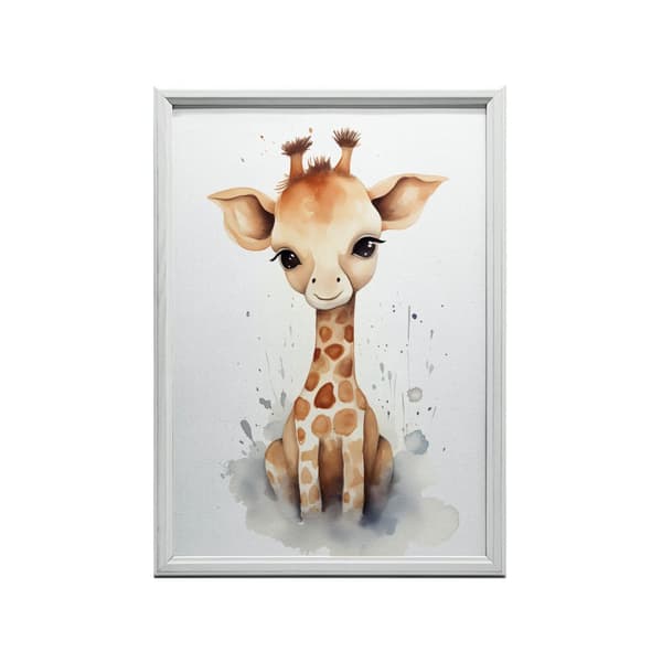 Joyful Giraffe from the Jungle Joyful Giraffe from the Jungle, 30x40 cm, lys egetræsramme, 230 gsm mat papir