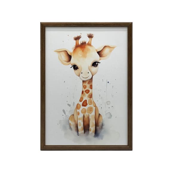 Joyful Giraffe from the Jungle Joyful Giraffe from the Jungle, 30x40 cm, lys egetræsramme, 230 gsm mat papir
