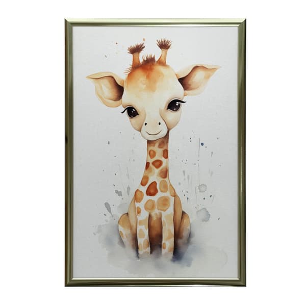 Joyful Giraffe from the Jungle Joyful Giraffe from the Jungle, 30x40 cm, lys egetræsramme, 230 gsm mat papir
