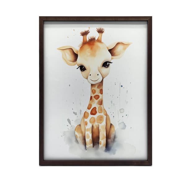 Joyful Giraffe from the Jungle Joyful Giraffe from the Jungle, 30x40 cm, lys egetræsramme, 230 gsm mat papir