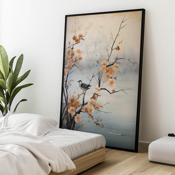 Spring Miracles on Cherry Blossom Spring Miracles on Cherry Blossom, 30x40 cm, mørkebrun træramme, 230 gsm mat papir