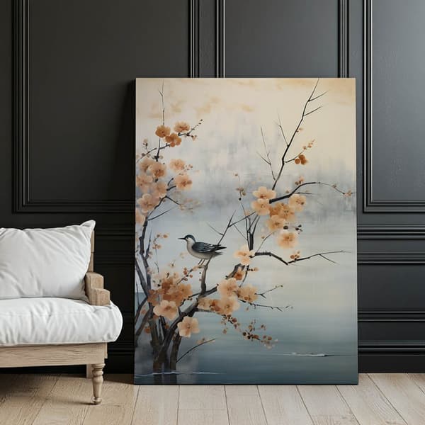 Spring Miracles on Cherry Blossom Spring Miracles on Cherry Blossom, 30x40 cm, mørkebrun træramme, 230 gsm mat papir