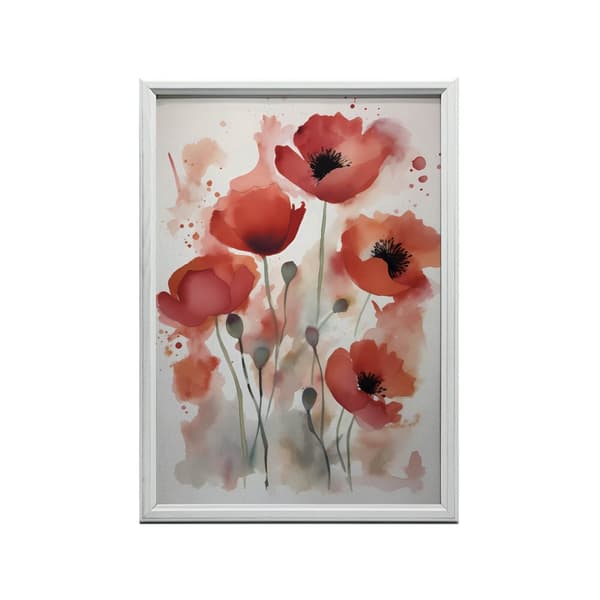 Røde valmuer i akvarel Røde valmuer i akvarel, 50x70 cm, uindrammet, 230 gsm mat papir