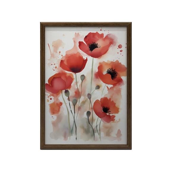 Røde valmuer i akvarel Røde valmuer i akvarel, 50x70 cm, uindrammet, 230 gsm mat papir