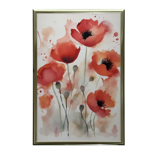 Røde valmuer i akvarel Røde valmuer i akvarel, 50x70 cm, uindrammet, 230 gsm mat papir