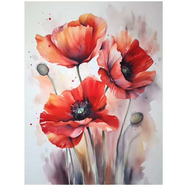 Spring Poppy Dream Spring Poppy Dream, 70x100 cm, mörkbrun träram, 230 gsm matt papper