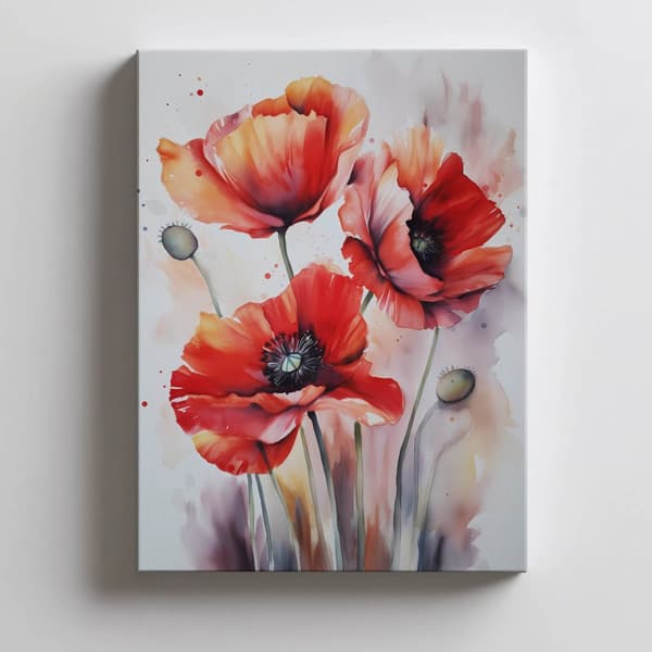 Spring Poppy Dream Spring Poppy Dream, 70x100 cm, mörkbrun träram, 230 gsm matt papper