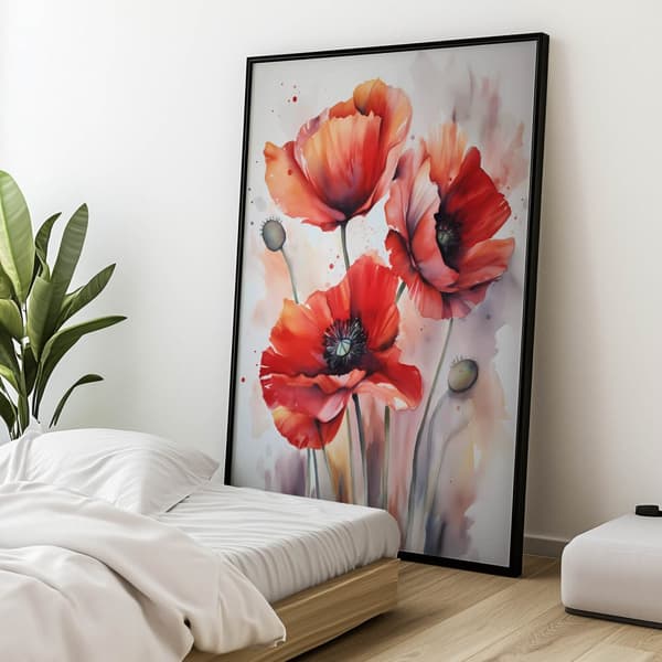 Spring Poppy Dream Spring Poppy Dream, 70x100 cm, mörkbrun träram, 230 gsm matt papper