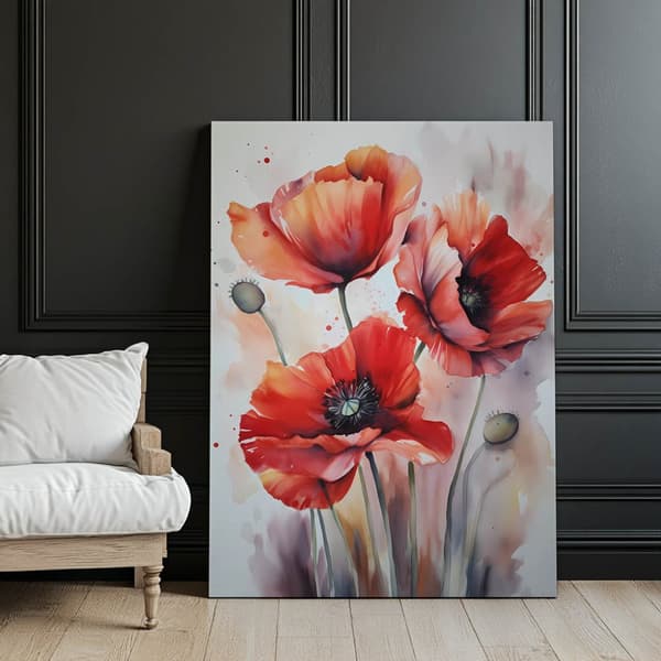 Spring Poppy Dream Spring Poppy Dream, 70x100 cm, mörkbrun träram, 230 gsm matt papper