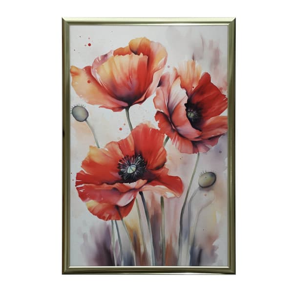 Spring Poppy Dream Spring Poppy Dream, 70x100 cm, mörkbrun träram, 230 gsm matt papper