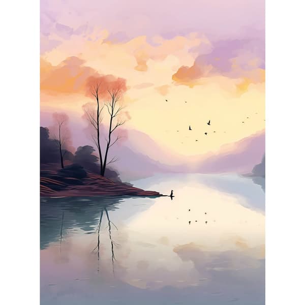 Pastel Landscape Pastel Landscape, 40x50 cm, guld aluminiumsramme, 230 gsm mat papir