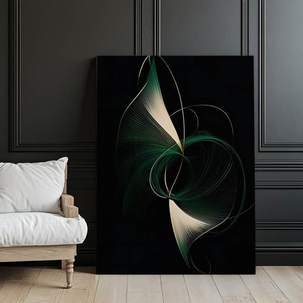 Dark Elegance of Curves Dark Elegance of Curves, 40x50 cm, guld aluminiumsramme, 230 gsm mat papir