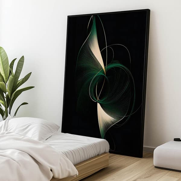 Dark Elegance of Curves Dark Elegance of Curves, 50x70 cm, sort aluminiumsramme, 230 gsm mat papir