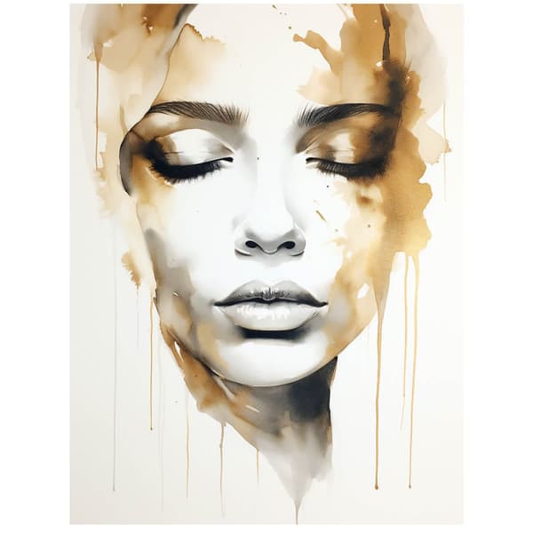 Mysterious Beauty Mysterious Beauty, 50x70 cm, guld aluminiumsramme, 230 gsm mat papir