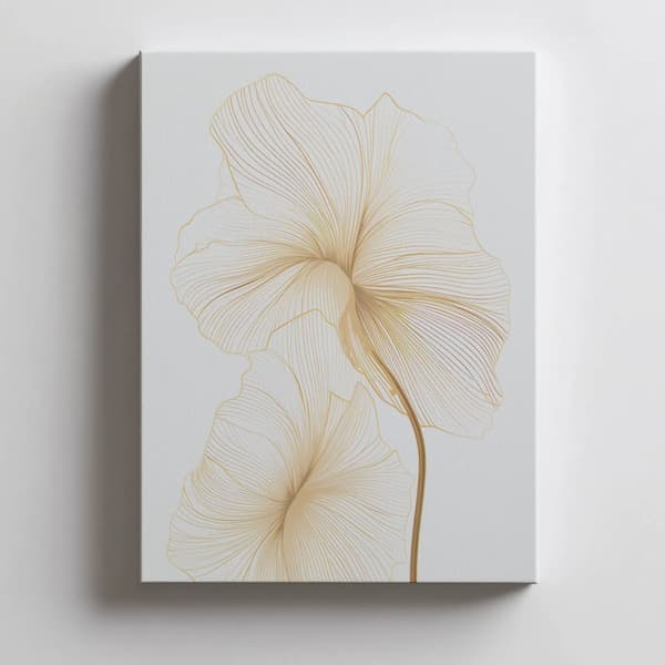 Delicate Flowers in Line Delicate Flowers in Line, 50x70 cm, guld aluminiumsramme, 230 gsm mat papir