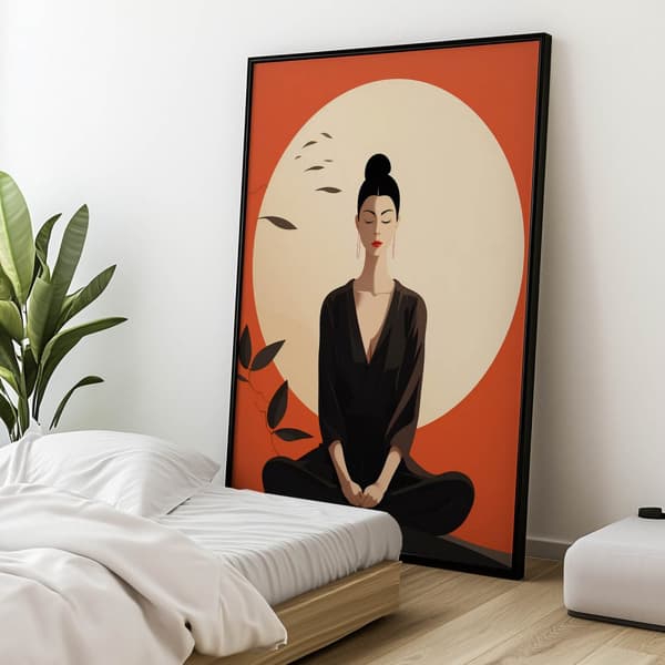 Red Peace Red Peace, 50x70 cm, guld aluminiumsramme, 230 gsm mat papir
