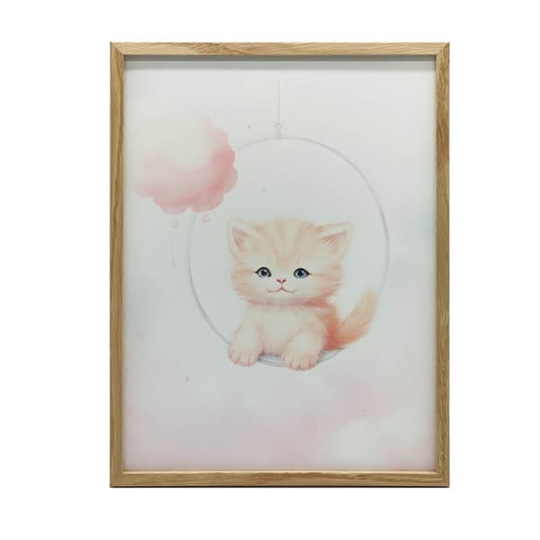 Happy Kitty på en gynge Happy Kitty på en gynge, 40x50 cm, uindrammet, 230 gsm mat papir