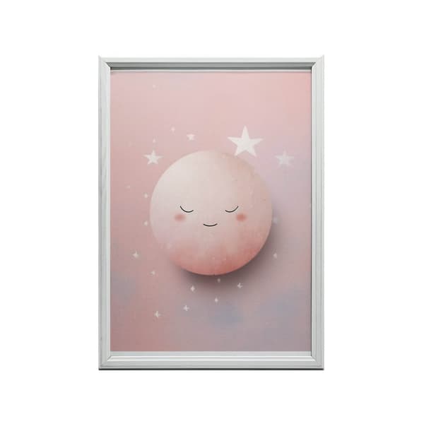 Mysterious Pink Moon Mysterious Pink Moon, 60x90 cm, guld aluminiumsramme, 230 gsm mat papir
