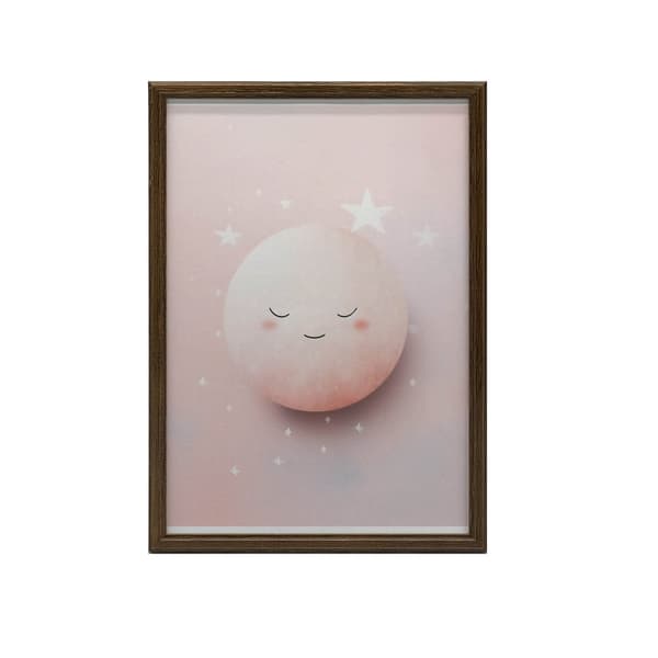 Mysterious Pink Moon Mysterious Pink Moon, 60x90 cm, guld aluminiumsramme, 230 gsm mat papir
