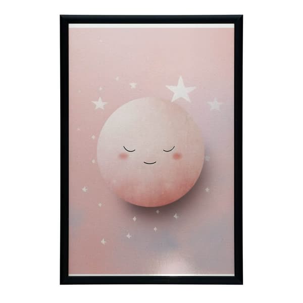 Mysterious Pink Moon Mysterious Pink Moon, 60x90 cm, guld aluminiumsramme, 230 gsm mat papir