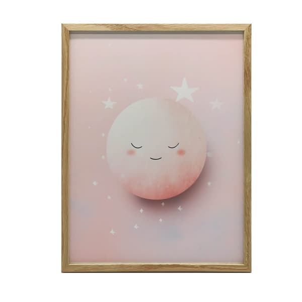 Mysterious Pink Moon Mysterious Pink Moon, 60x90 cm, guld aluminiumsramme, 230 gsm mat papir