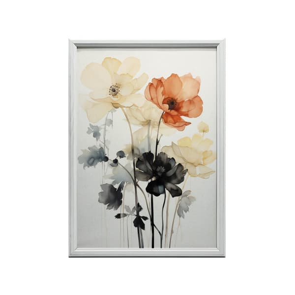 Blomsymfoni i akvarell Blomsymfoni i akvarell, 50x70 cm, ram i guld aluminium, 230 gsm matt papper