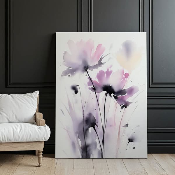 Delikate akvarelblomster Delikate akvarelblomster, 40x50 cm, uindrammet, 230 gsm mat papir