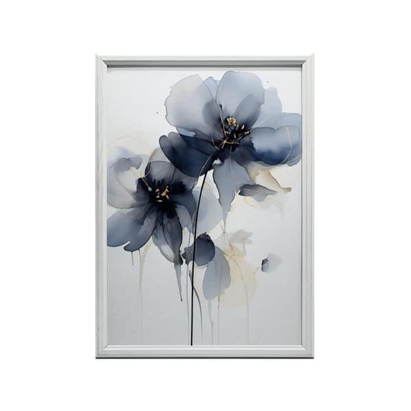 Navy Blue Elegance in Watercolour Navy Blue Elegance in Watercolour, 70x100 cm, kultainen alumiinikehys, 230 gsm mattapaperi