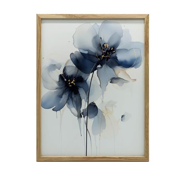 Navy Blue Elegance in Watercolour Navy Blue Elegance in Watercolour, 70x100 cm, kultainen alumiinikehys, 230 gsm mattapaperi