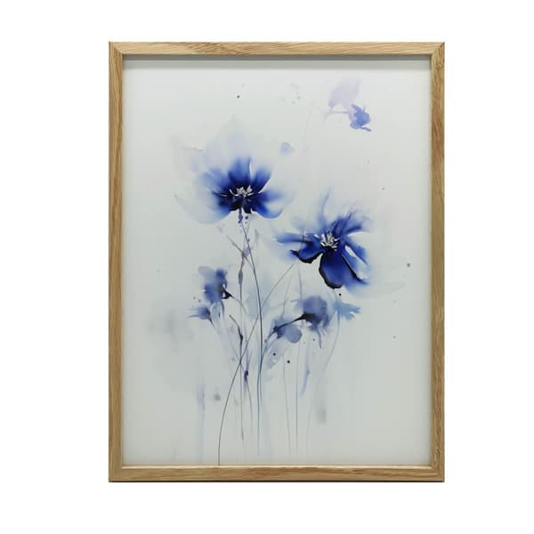 Delicate Blue Flowers Delicate Blue Flowers, 30x40 cm, sort aluminiumsramme, 230 gsm mat papir