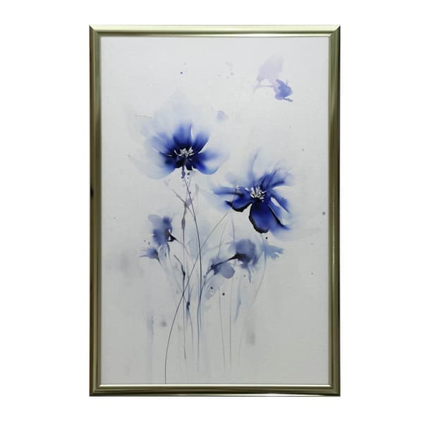 Delicate Blue Flowers Delicate Blue Flowers, 70x100 cm, svart aluminiumram, 230 gsm matt papper
