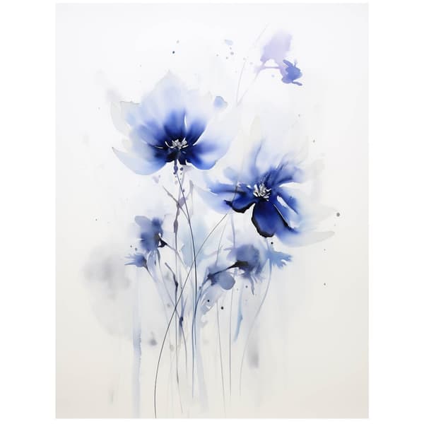 Delicate Blue Flowers Delicate Blue Flowers, 70x100 cm, guld aluminiumsramme, 230 gsm mat papir