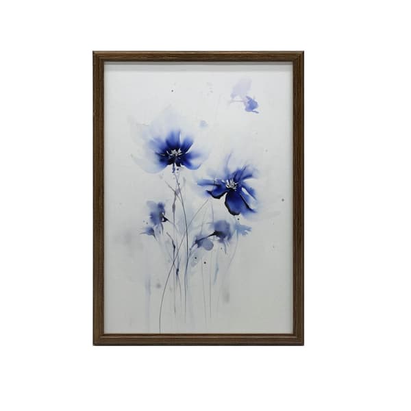Delicate Blue Flowers Delicate Blue Flowers, 70x100 cm, guld aluminiumsramme, 230 gsm mat papir