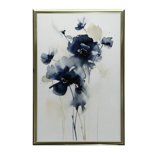 Mørkeblå blomster Mørkeblå blomster, 30x40 cm, uindrammet, 230 gsm mat papir
