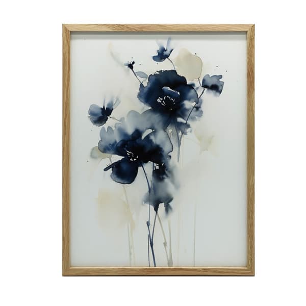 Mørkeblå blomster Mørkeblå blomster, 60x90 cm, uindrammet, 230 gsm mat papir