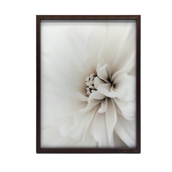 Delicate White Dahlia Delicate White Dahlia, 30x40 cm, mörkbrun träram, 230 gsm matt papper