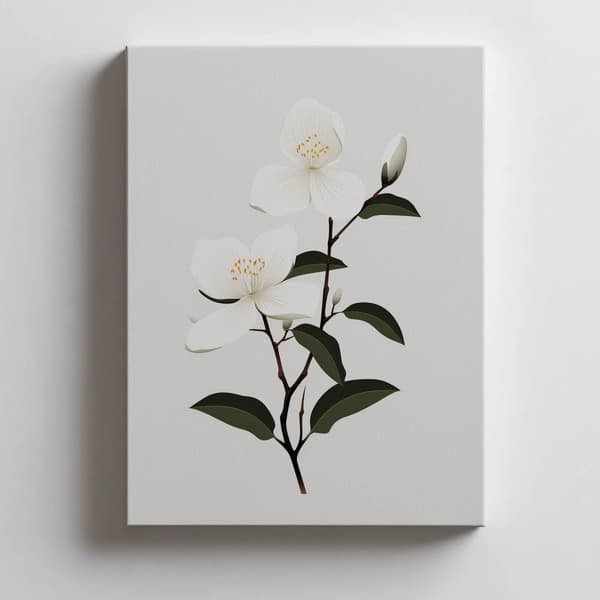 Jasmine Branch Jasmine Branch, 30x40 cm, guld aluminiumsramme, 230 gsm mat papir