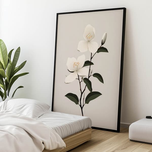 Jasmine Branch Jasmine Branch, 30x40 cm, guld aluminiumsramme, 230 gsm mat papir