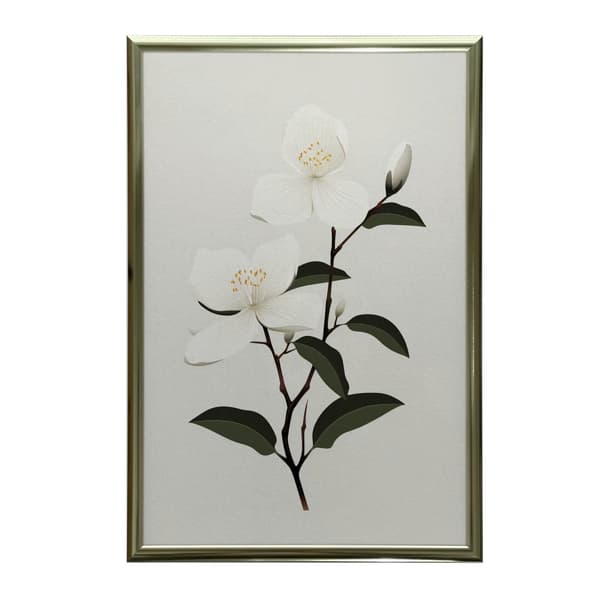 Jasmine Branch Jasmine Branch, 30x40 cm, guld aluminiumsramme, 230 gsm mat papir