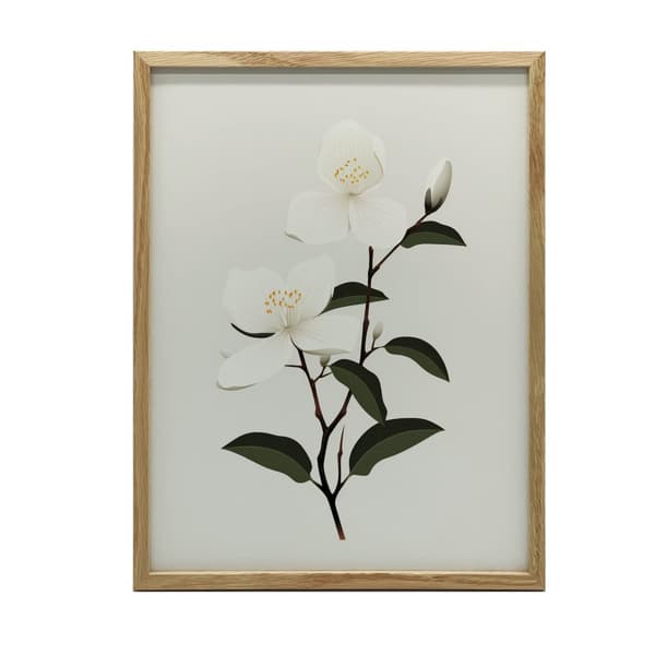 Jasmine Branch Jasmine Branch, 30x40 cm, guld aluminiumsramme, 230 gsm mat papir