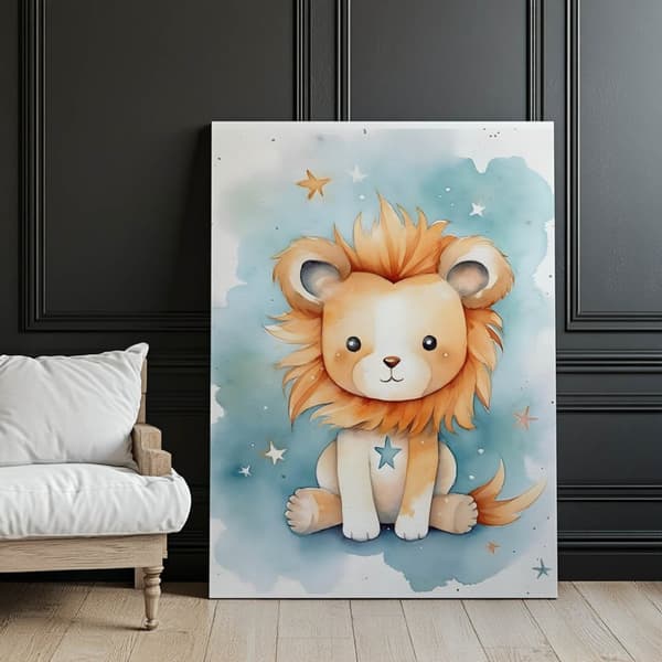 Lion's Shine of Dreams Lion's Shine of Dreams, 70x100 cm, guld aluminiumsramme, 230 gsm mat papir
