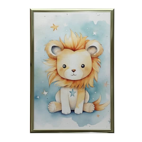 Lion's Shine of Dreams Lion's Shine of Dreams, 70x100 cm, guld aluminiumsramme, 230 gsm mat papir