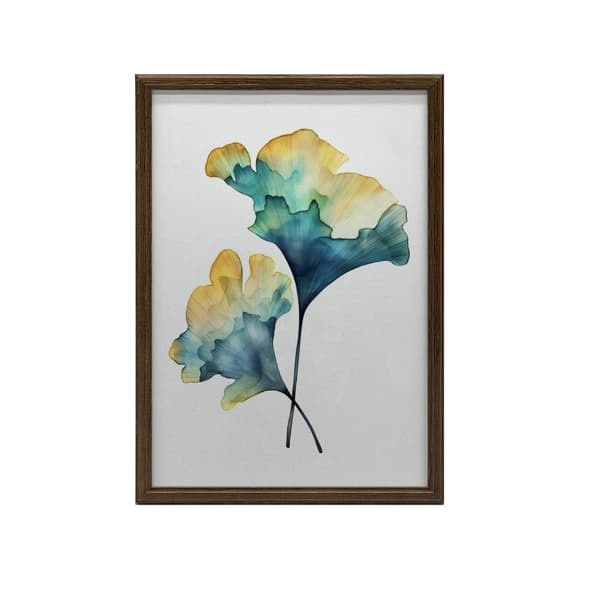 Ginkgo Leaves Ginkgo Leaves, 30x40 cm, mørkebrun træramme, 230 gsm mat papir