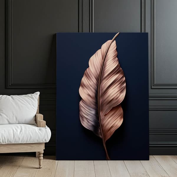 Luxury Leaf i Rose Gold Luxury Leaf i Rose Gold, 70x100 cm, svart aluminiumram, 230 gsm matt papper