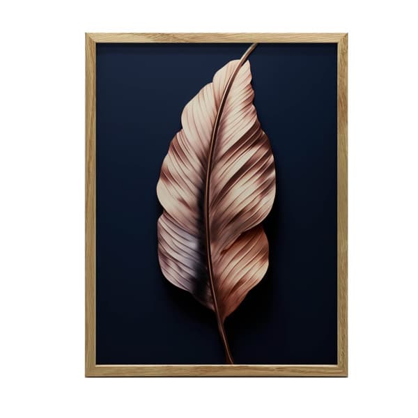 Luxury Leaf i Rose Gold Luxury Leaf i Rose Gold, 70x100 cm, svart aluminiumram, 230 gsm matt papper