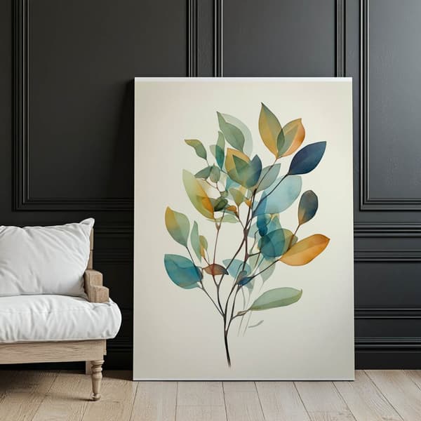 Eucalyptus Elegance Eucalyptus Elegance, 30x40 cm, mørkebrun træramme, 230 gsm mat papir